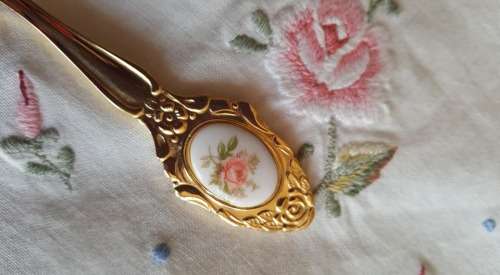 EETRITE 24KT GOLD PLATED 6 TEA SPOONS