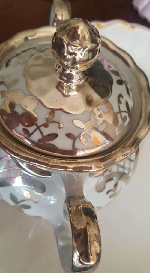 Silver embosses lidded sucrier