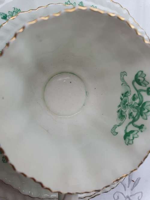 CHRISTMAS Peppermint Crisp green 6 piece tea trio