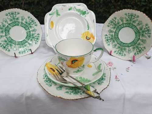 1930's Poppy ART DECO TRIO