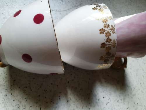 joblot of 2 and a half bone china cups for mosaic or garden decor