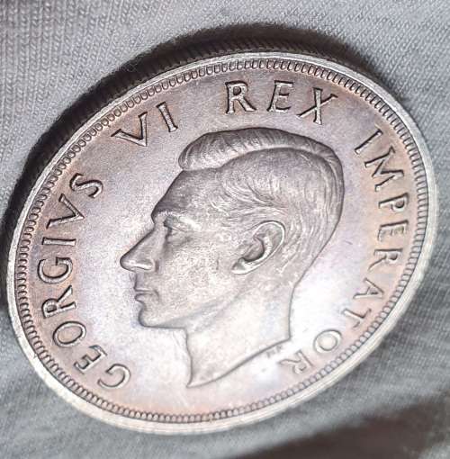 1947 5 shilling full rainbow circle