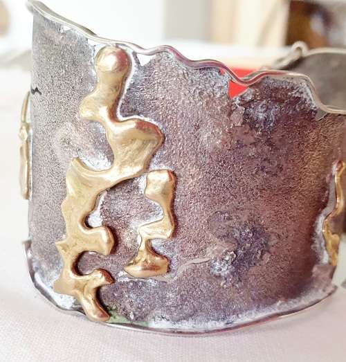 18t gold and silver vintage handmade bracelet