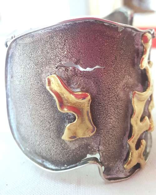 18t gold and silver vintage handmade bracelet