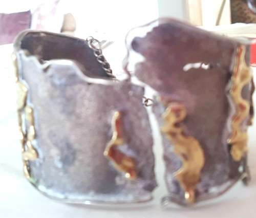 18t gold and silver vintage handmade bracelet