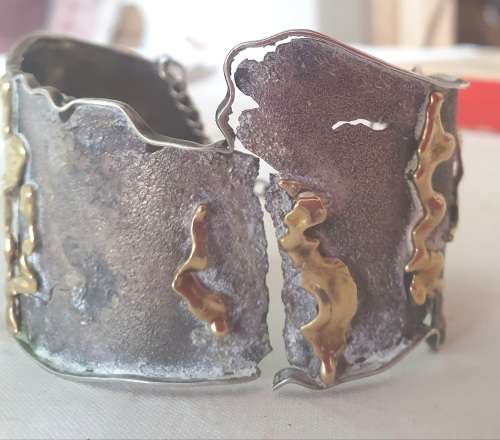 18t gold and silver vintage handmade bracelet