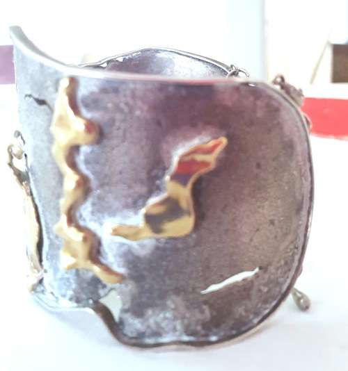 18t gold and silver vintage handmade bracelet