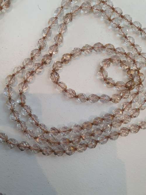 vintage Rose gold flashing Gatsby length Aurora borealis crystals | National Free Shipping |
