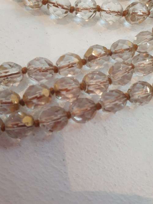 vintage Rose gold flashing Gatsby length Aurora borealis crystals | National Free Shipping |