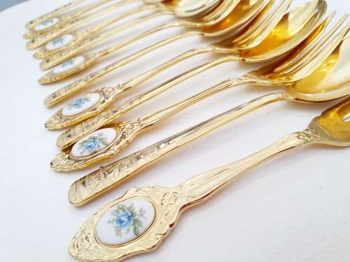 Mixmatch Eetrite Moonlight Rose cutlery 6 teaspoons 6 tea forks