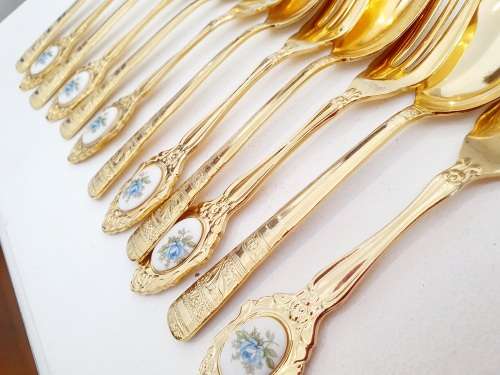 Mixmatch Eetrite Moonlight Rose cutlery 6 teaspoons 6 tea forks