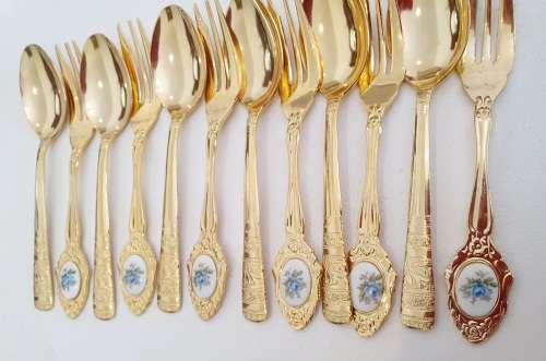 Mixmatch Eetrite Moonlight Rose cutlery 6 teaspoons 6 tea forks