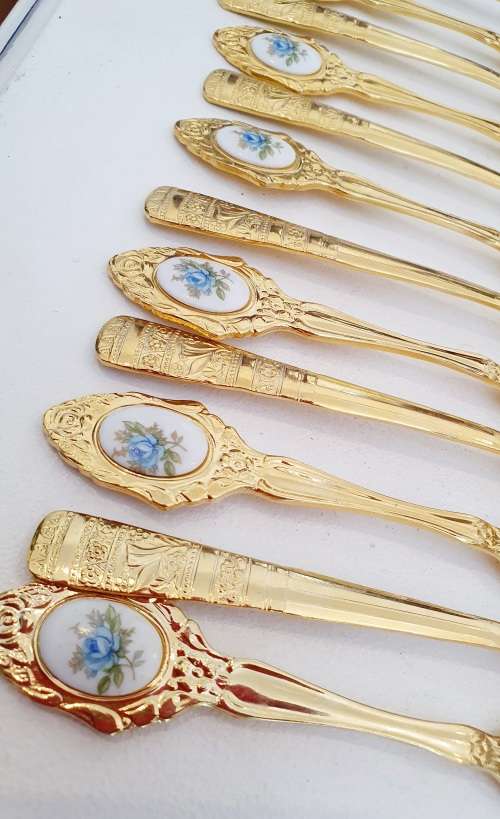 Mixmatch Eetrite Moonlight Rose cutlery 6 teaspoons 6 tea forks