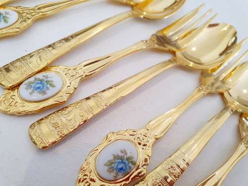 Mixmatch Eetrite Moonlight Rose cutlery 6 teaspoons 6 tea forks
