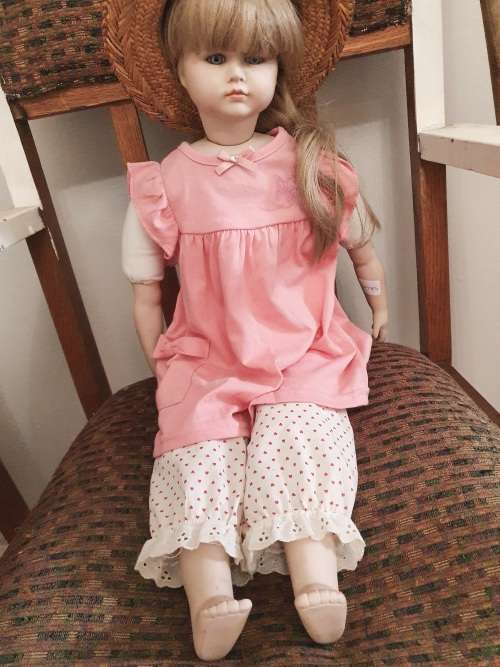 Large Vintage doll with human hair