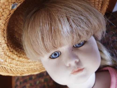 Large Vintage doll with human hair