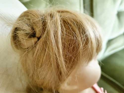 Large Vintage doll with human hair