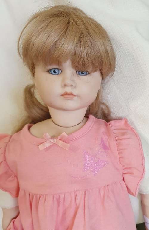 Large Vintage doll with human hair
