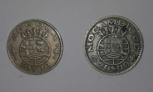 Angola 10$00 1970 & Mozambique 20$00 1966
