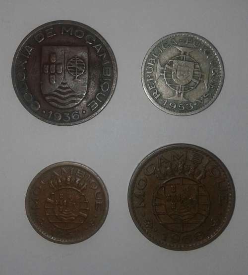 Mozambique 1938, 1953, 1957, 1968 (4 coins)