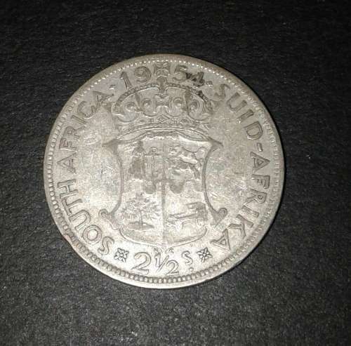 1954 SA Two and a Half Shillings (2.5 Shillings) - condition as per image