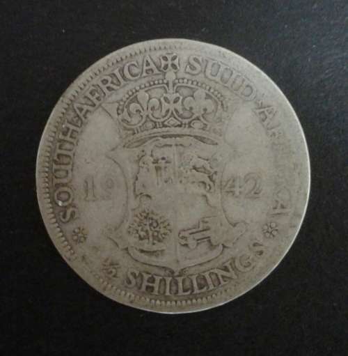 1942 South African 2.5 Shillings 80% silver Coin
