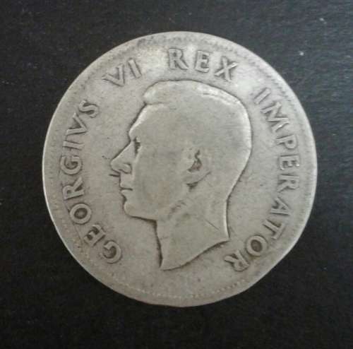 1942 South African 2.5 Shillings 80% silver Coin