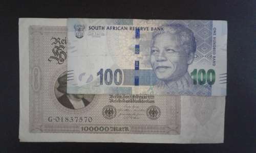 Germany 1 Feb 1923 100,000 Mark VERY LARGE NOTE - see images!