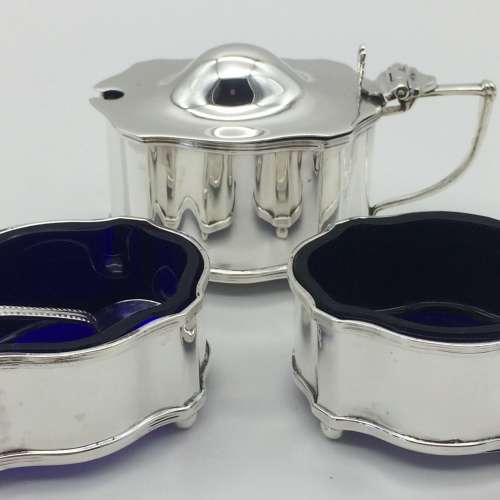 Early Sterling Silver English Hallmarked Cruet Set