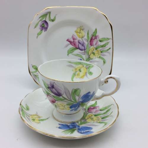 Vintage `Tuscan` China Floral Trio