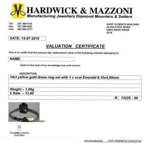 Vintage 14ct Gold and Emerald Ring