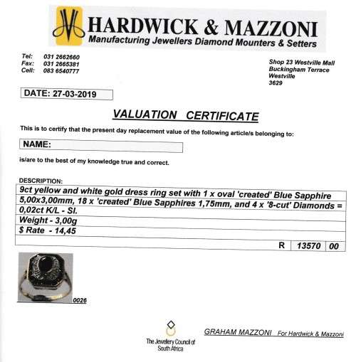 9ct Yellow and White Gold Diamond and Sapphire Dress Ring