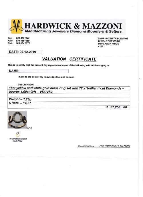 Stunning 18ct Gold and Diamond Dress Ring (V. R74 690 )