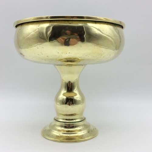 Early Brass Pedestal Fruit Bowl or Planter