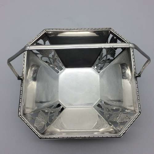 Art Deco Fruit/Bread Basket with Butterflies (Silver-Plated)