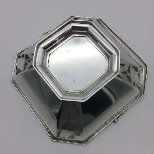 Art Deco Fruit/Bread Basket with Butterflies (Silver-Plated)