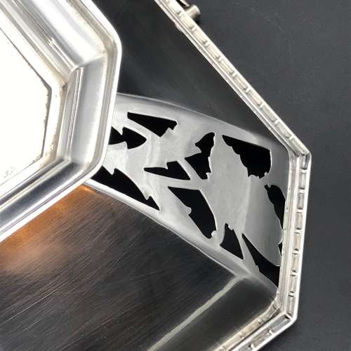 Art Deco Fruit/Bread Basket with Butterflies (Silver-Plated)