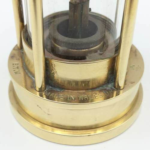 Solid Brass `E THOMAS and WILLIAMS` Welsh Miners Safety Lamp