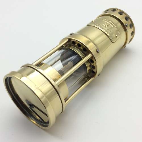 Solid Brass `E THOMAS and WILLIAMS` Welsh Miners Safety Lamp