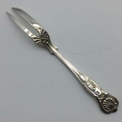 Six Silver-Plated `Kings Pattern` Cake Forks and Spoon