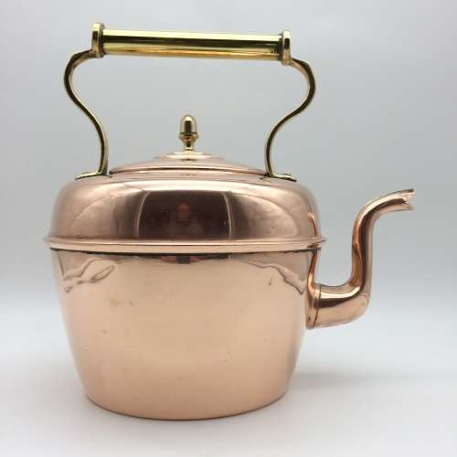 Large Antique Copper and Brass Kettle
