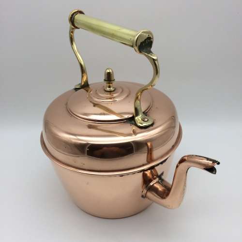 Large Antique Copper and Brass Kettle