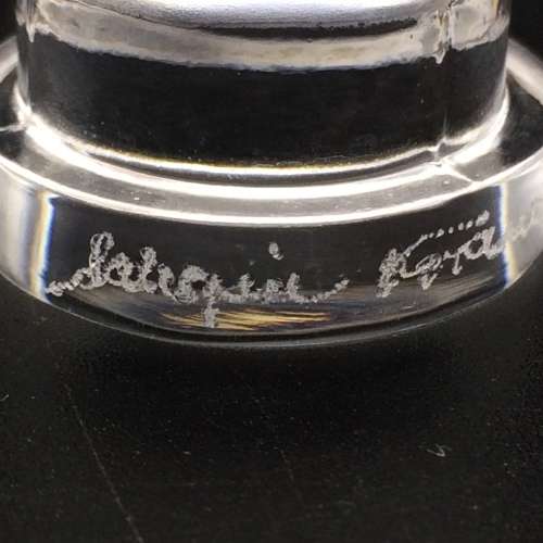 Signed `Lalique` Crystal `Robin` Figurine ( Janet )