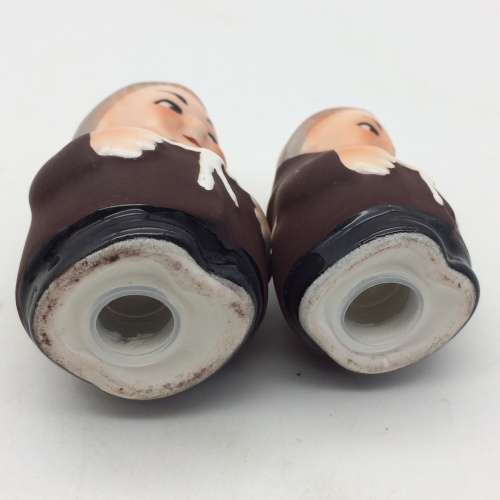 Charming `Franciscan Monks` Salt and Pepper Pots on Stand