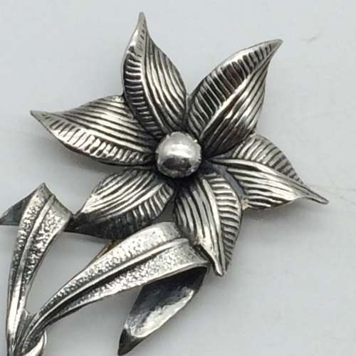Early Sterling Silver `Mari-Lou` Floral Brooch