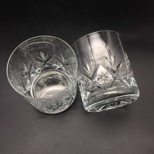 Four Hand-Cut Crystal Whisky Glasses