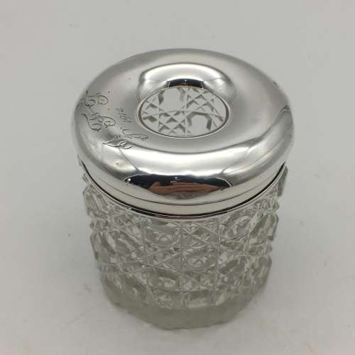 Antique `Silver and Cut-Crystal Hair Tidy` (Chester 1912)