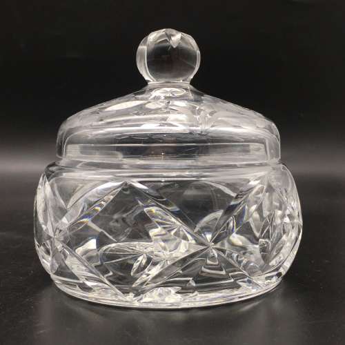 Vintage `Rose-Cut` Crystal Bowl and Lid