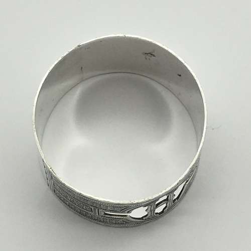 Unusual Vintage Sterling Silver `H` Napkin Ring