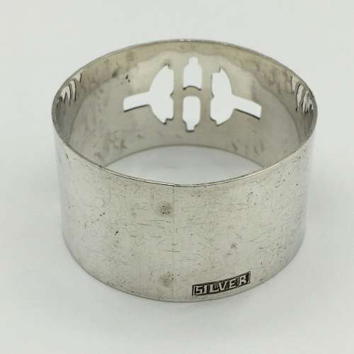 Unusual Vintage Sterling Silver `H` Napkin Ring
